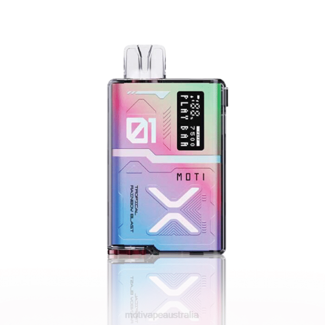 MOTI vape pods Australia - MOTI Play Bar 7500 Disposable Vape (5%, 7500 Puffs) Tropical Rainbow Blast 6422T54