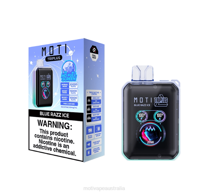 MOTI vape amazon - MOTI Triplus 20K Disposable Vape (5%, 20000 Puffs) Strawberry Ice 6422T9