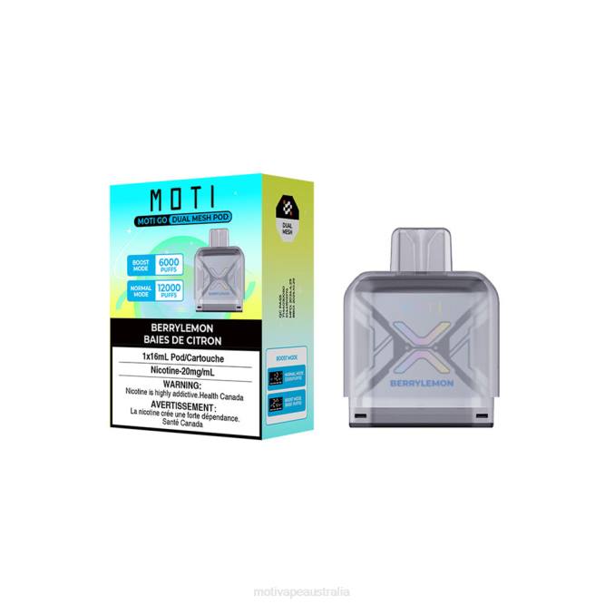 MOTI vape Canberra - MOTI Go Pro Disposable Pod Berry Lemon 6422T90