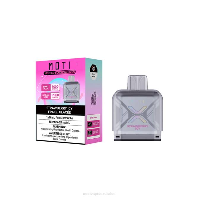 MOTI vape disposable Australia - MOTI Go Pro Disposable Pod Strawberry Icy 6422T95